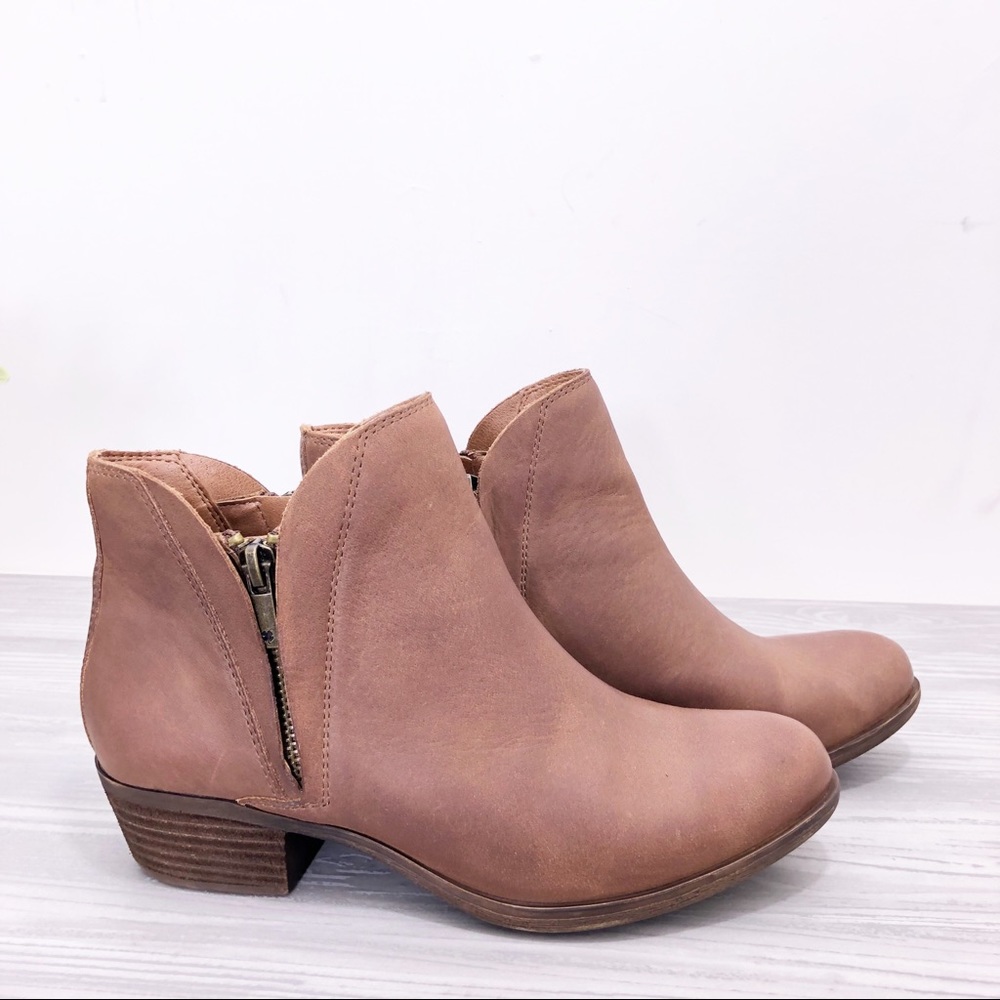 Lucky Brand Brenon Double Zipper Leather Booties 7